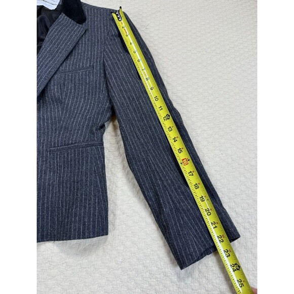Evan Picone Lord & Taylor Pinstripe Blazer Velvet Collar Vintage | Size 12 - Picture 12 of 14